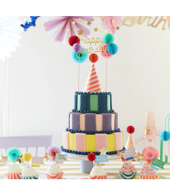 Meri Meri - Happy Birthday Cake Topper - Happy Birthday Pasta Süsü