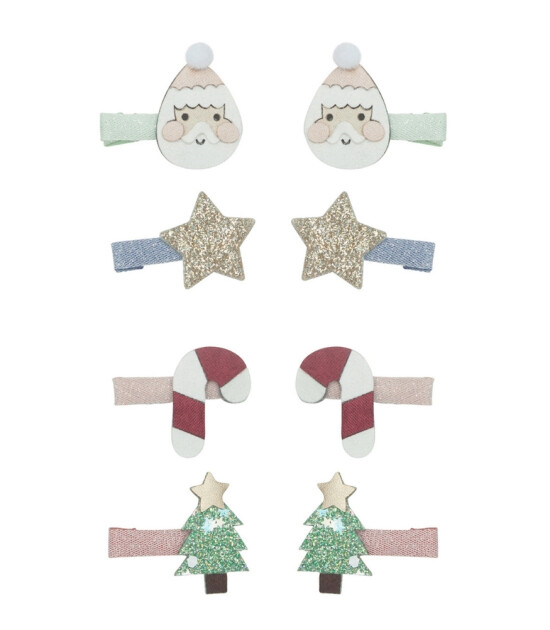 Mimi & Lula Mini Saç Toka Set (8 Adet) // Santa