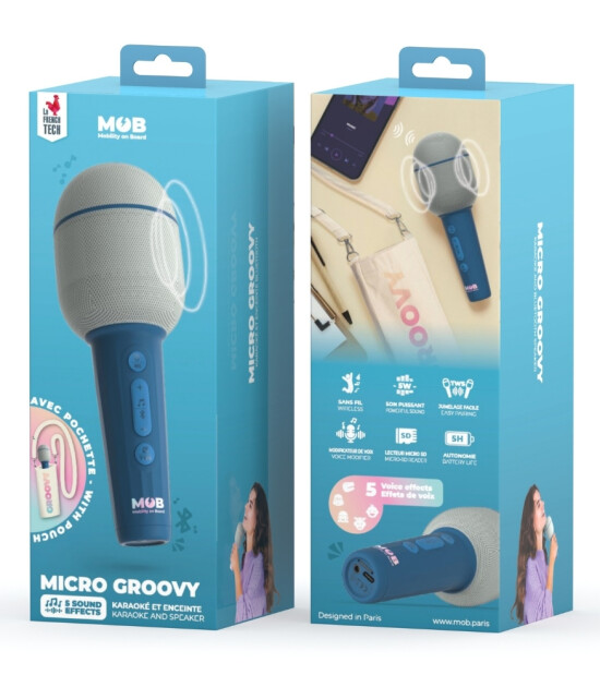 MOB Micro Groovy Bluetooth Karaoke Mikrofon // Mavi