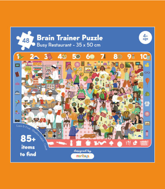 Moritoys Brain Trainer Puzzle // Busy Restaurant (48 Parça)