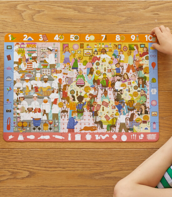 Moritoys Brain Trainer Puzzle // Busy Restaurant (48 Parça)