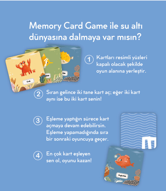 moritoys Memory Card Game - Hafıza ve Eşleştirme Oyunu