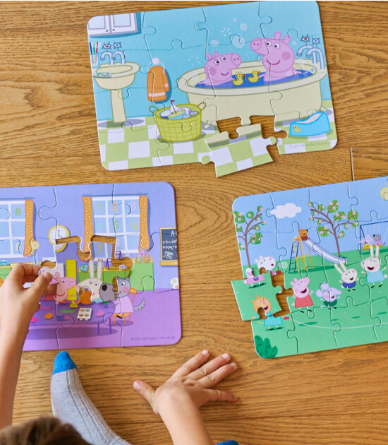 moritoys Peppa Pig Progressive Puzzle // A Happy Day (12 - 16- 24 Parça)