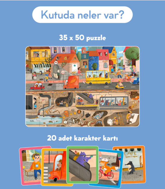 moritoys Çift Yön Puzzle // Exploring My City (8+2 Oyunlu)