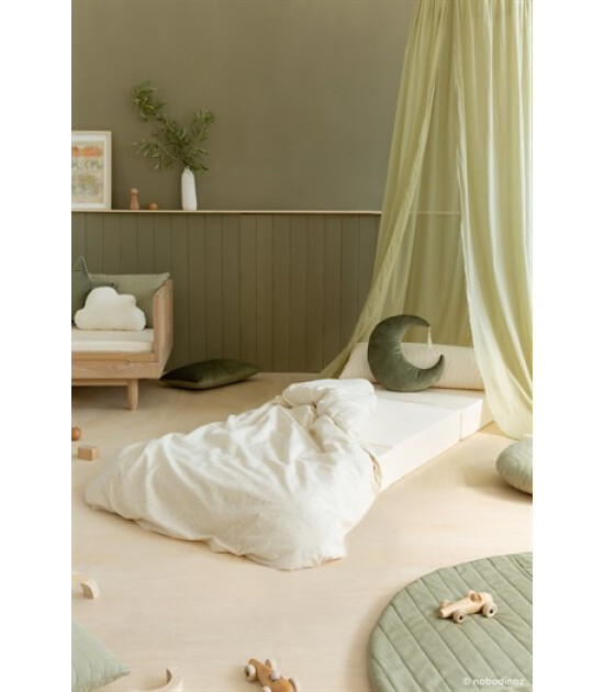 Nobodinoz Sleepover Kadife Puf // Olive Green