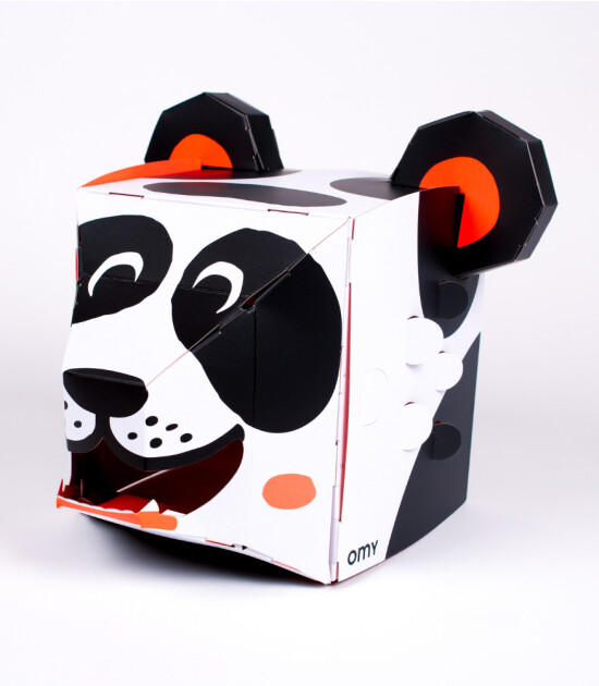 OMY XXL Karton 3D Maske // Panda