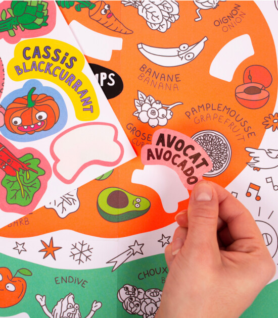 OMY School Eğitici Sticker Poster // Fruits & Vegetables