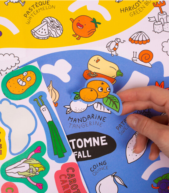 OMY School Eğitici Sticker Poster // Fruits & Vegetables