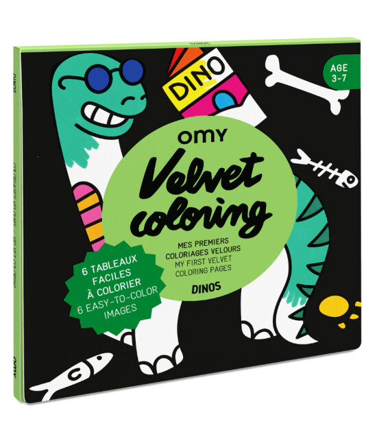 OMY Velvet Coloring Kadife Boya Kartları // Dino