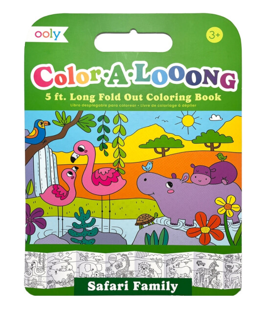 Ooly Color-A-Looong: Fold Out Boyama Kitabı // Safari Family