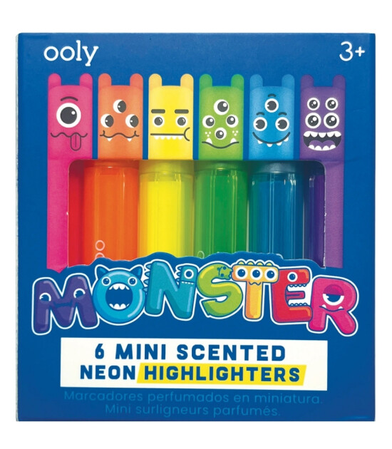 Ooly Monster Mini Kokulu Highlighter Seti - Neon (6 Adet)