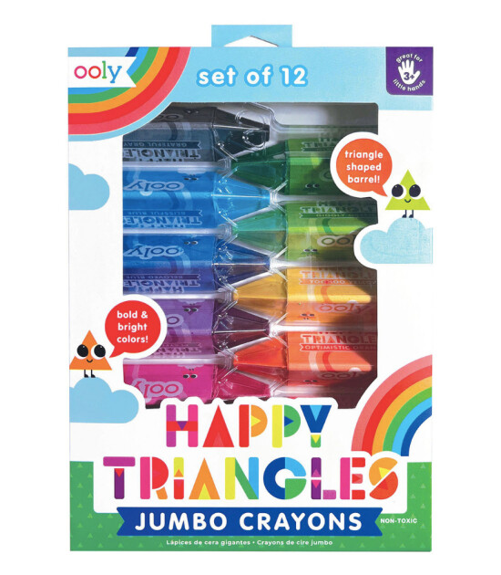 Ooly Happy Triangles Jumbo Mum Boya (12 Adet)