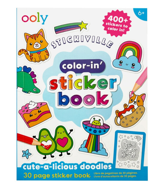 Ooly Stickiville Color-in Sticker Kitabı