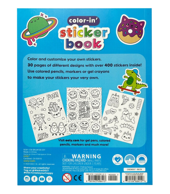 Ooly Stickiville Color-in Sticker Kitabı