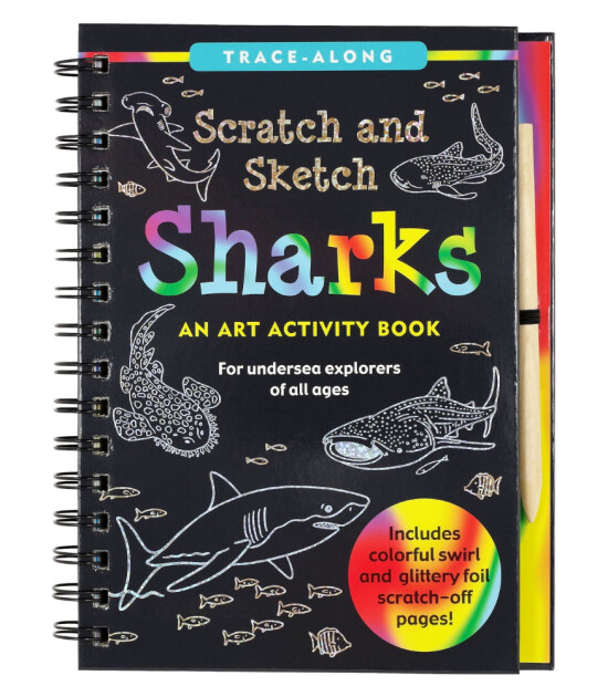 Peter Pauper Press Scratch & Sketch Kazı Öğren Kitap // Sharks