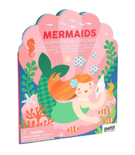 Petit Collage Çıkartmalı Boyama Kitabı //  Mermaids