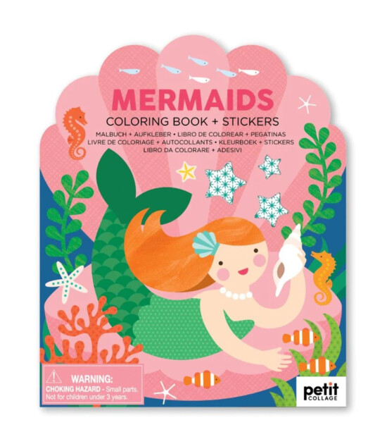 Petit Collage Çıkartmalı Boyama Kitabı //  Mermaids