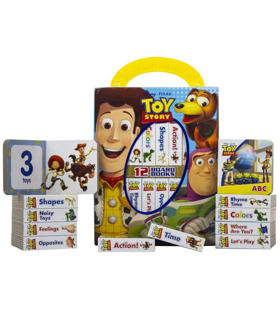 Pi Kids Disney: My First Library 12 Board Books- Toy Story Woody, Buzz Lightyear, and More!