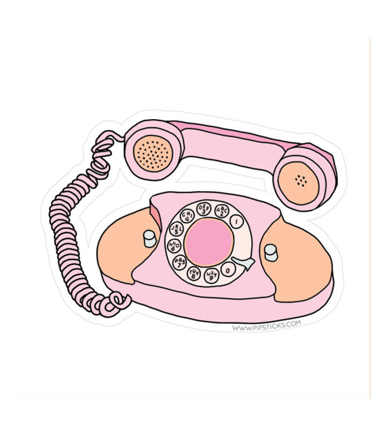 Pipsticks Vinyl Sticker // Retro Phone