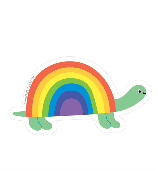 Pipsticks Vinyl Sticker // Rainbow Turtle