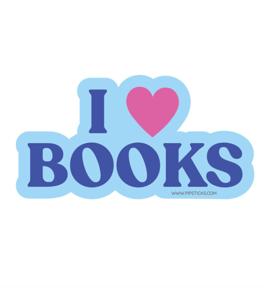 Pipsticks Vinyl Sticker // I Love Books