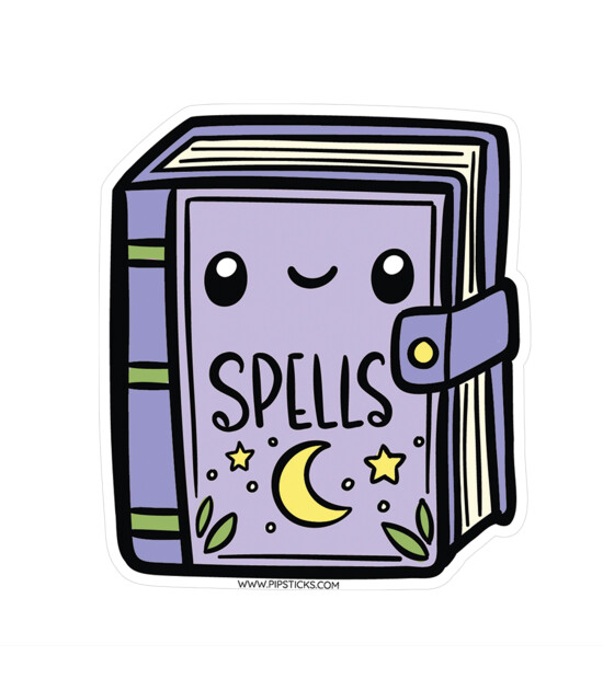 Pipsticks Vinyl Sticker // Kawaii Spell Book