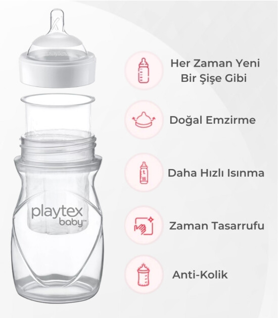 Playtex Baby Liners Yenidoğan Anti-Kolik Nurser Biberon Torba Set // 100 Adet (118 ml)