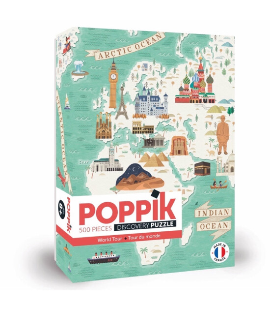 Poppik Puzzle with Poster // World Tour (500 Parça)