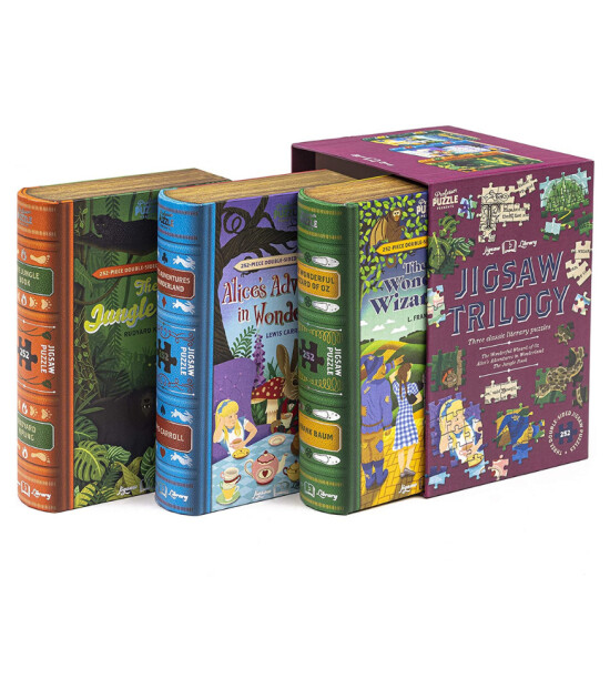 Professor Puzzle Jigsaw Library Set (Wizard of Oz, Alıce in Wonderland, Jungle Book)