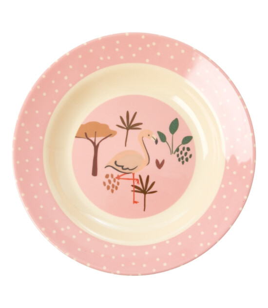 Rice Kids Melamin Çocuk Yemek Tabak // Pink Jungle Animals