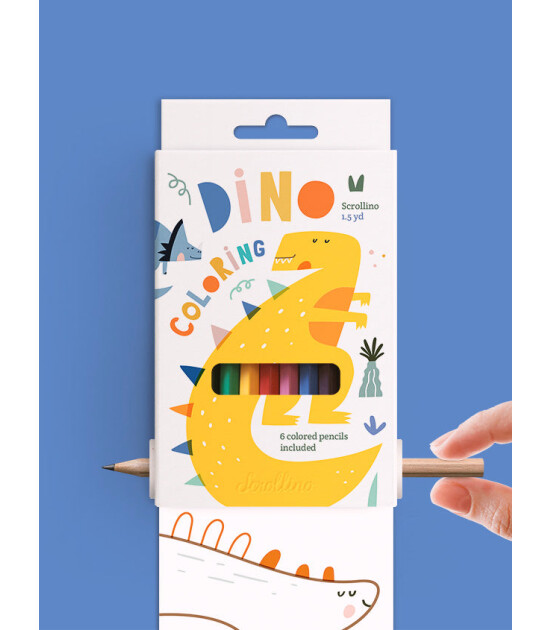 Scrollino Çevirmeli Aktivite Kitapçık // Dino Coloring