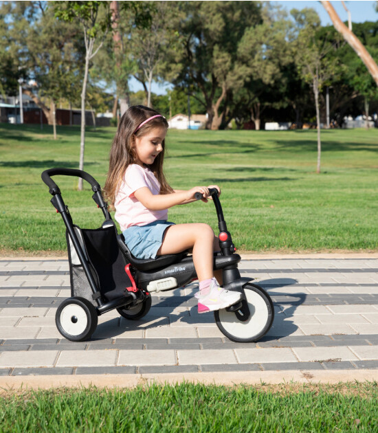 SmarTrike STR3 Plus 5’i 1 Arada Modüler Katlanabilir Bebek Arabası ve Üç Tekerlekli Bebek Bisikleti // Black