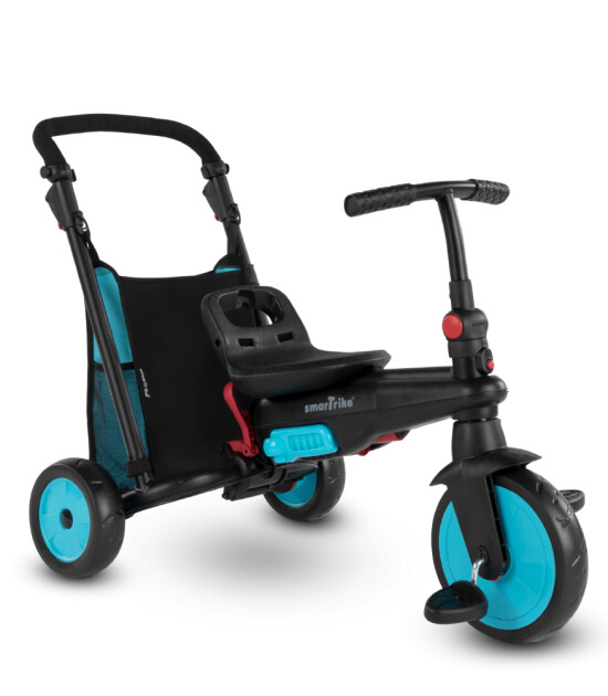 SmarTrike STR3 Plus 5’i 1 Arada Modüler Katlanabilir Bebek Arabası ve Üç Tekerlekli Bebek Bisikleti // Blue