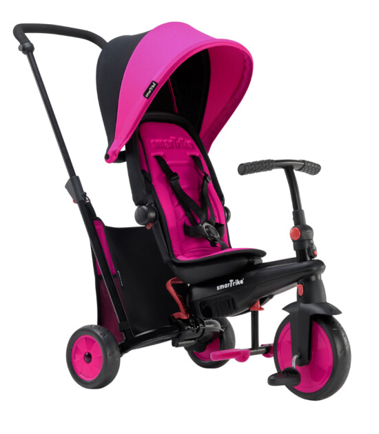 SmarTrike STR3 Plus 5’i 1 Arada Modüler Katlanabilir Bebek Arabası ve Üç Tekerlekli Bebek Bisikleti // Pink