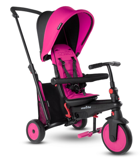 SmarTrike STR3 Plus 5’i 1 Arada Modüler Katlanabilir Bebek Arabası ve Üç Tekerlekli Bebek Bisikleti // Pink