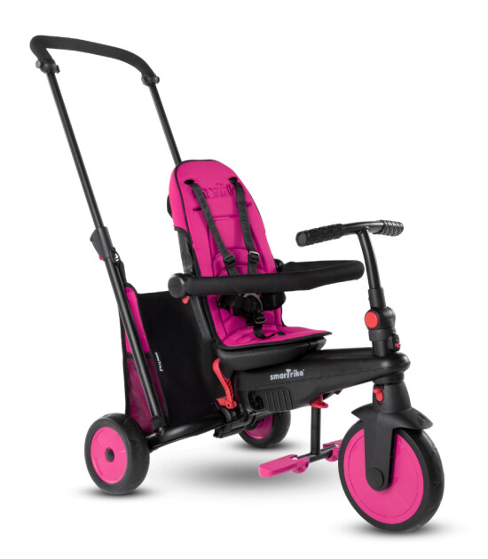 SmarTrike STR3 Plus 5’i 1 Arada Modüler Katlanabilir Bebek Arabası ve Üç Tekerlekli Bebek Bisikleti // Pink