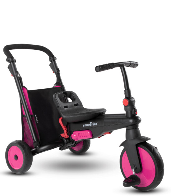 SmarTrike STR3 Plus 5’i 1 Arada Modüler Katlanabilir Bebek Arabası ve Üç Tekerlekli Bebek Bisikleti // Pink