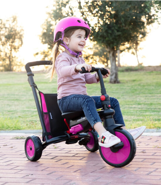 SmarTrike STR3 Plus 5’i 1 Arada Modüler Katlanabilir Bebek Arabası ve Üç Tekerlekli Bebek Bisikleti // Pink