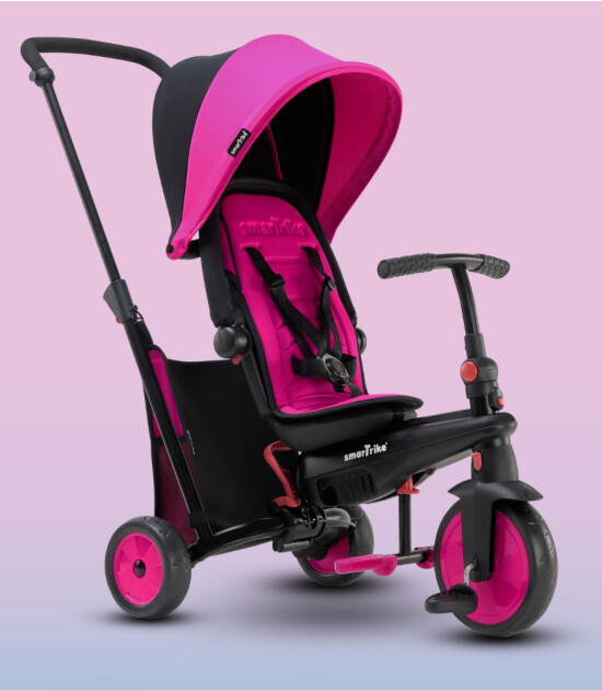 SmarTrike STR3 Plus 5’i 1 Arada Modüler Katlanabilir Bebek Arabası ve Üç Tekerlekli Bebek Bisikleti // Pink