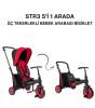 SmarTrike STR3 Plus 5’i 1 Arada Modüler Katlanabilir Bebek Arabası ve Üç Tekerlekli Bebek Bisikleti // Red