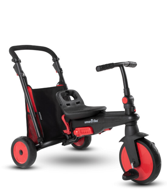 SmarTrike STR3 Plus 5’i 1 Arada Modüler Katlanabilir Bebek Arabası ve Üç Tekerlekli Bebek Bisikleti // Red