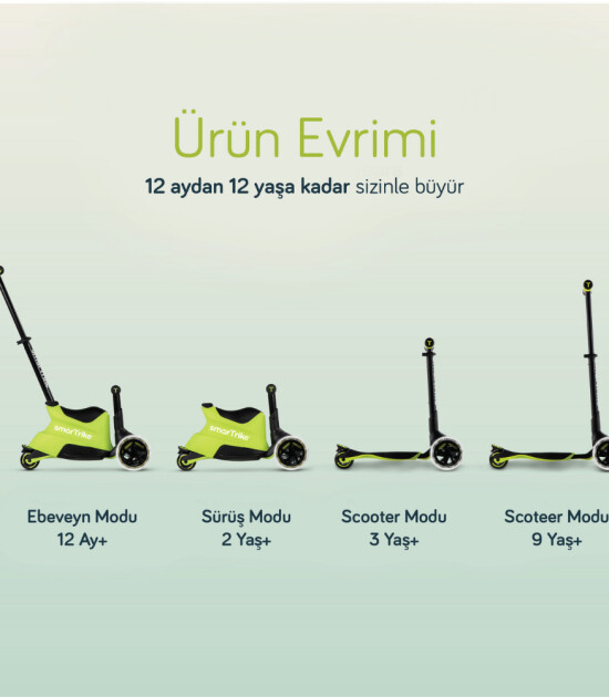 SmarTrike Xtend Büyüyebilen Ride On Scooter (12 Ay - 12 Yaş) // Lime