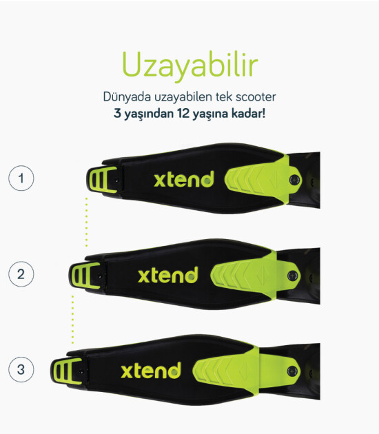 SmarTrike Xtend Büyüyebilen Ride On Scooter (12 Ay - 12 Yaş) // Lime