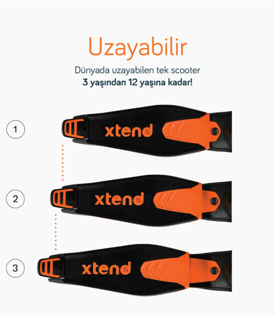 SmarTrike Xtend Büyüyebilen Ride On Scooter (12 Ay - 12 Yaş) // Orange