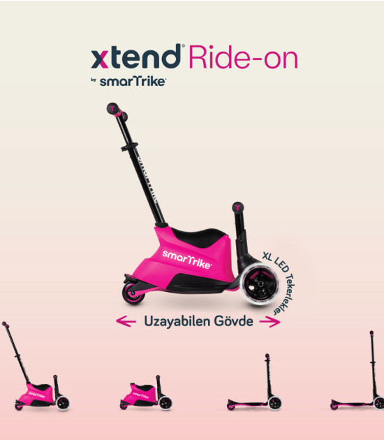 SmarTrike Xtend Büyüyebilen Ride On Scooter (12 Ay - 12 Yaş) // Pink