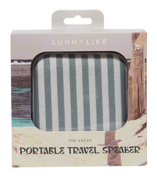 Sunnylife Taşınabilir Seyahat Hoparlörü // Olive Stripe