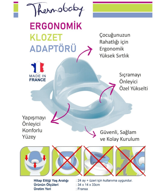 Thermobaby Ergonomik Tuvalet Adaptörü // Buz Mavi