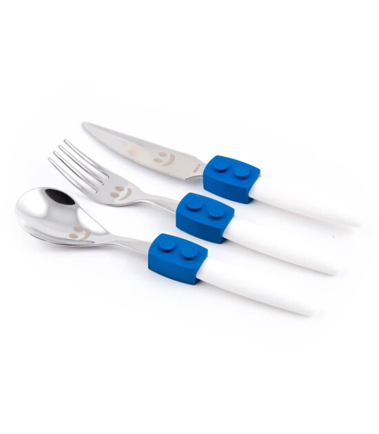 Trebimbi Click Çocuk Çatal Bıçak Seti // Mavi