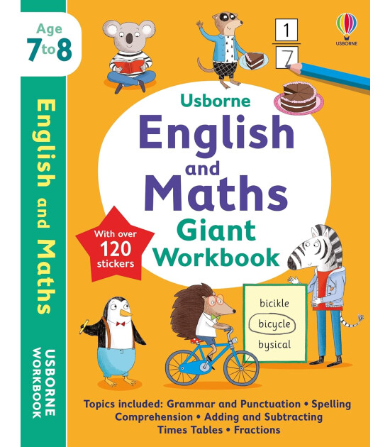 Usborne Publishing English and Maths Giant Workbook 7-8