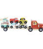 Vilac Truck and Trailer with Vehicles Stacking